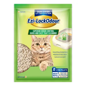 Ezi-LockOdour Dual Layer Cat Litter System Natural Zeolite Cat Litter Pellets 2kg