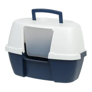 Hooded Corner Litter Box - Large, Navy