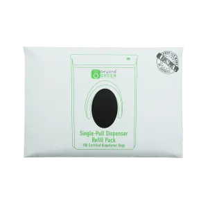 Plant-Based Dog Poop Bags Refill for Single-Pull Park Dispenser - 100 Bags