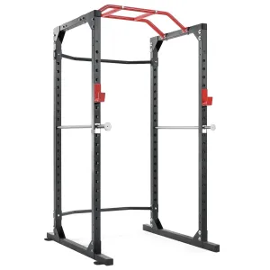 Power Cage Squat Rack Cage with 2021 Upgraded Galvanized Safety Bar, 19-Level Adjustable with J-Hooks Heavy Duty for 1000lbs Capacity Olympic for Barbell Lifting, Squat Stand, Push ups, Pull ups