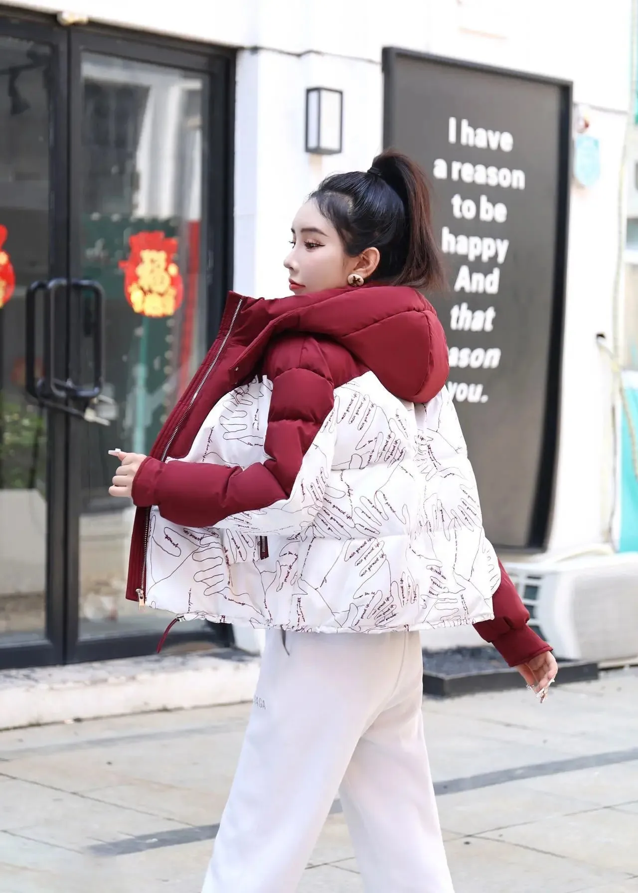 Short Korean Style Trend Multicolor Bread Coat